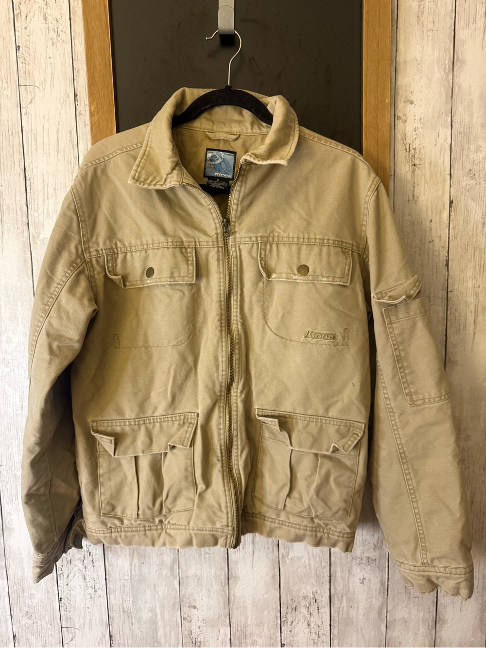 Kirra Mens Lined Medium Trucker Jacket Tan Brown Vintage Coat